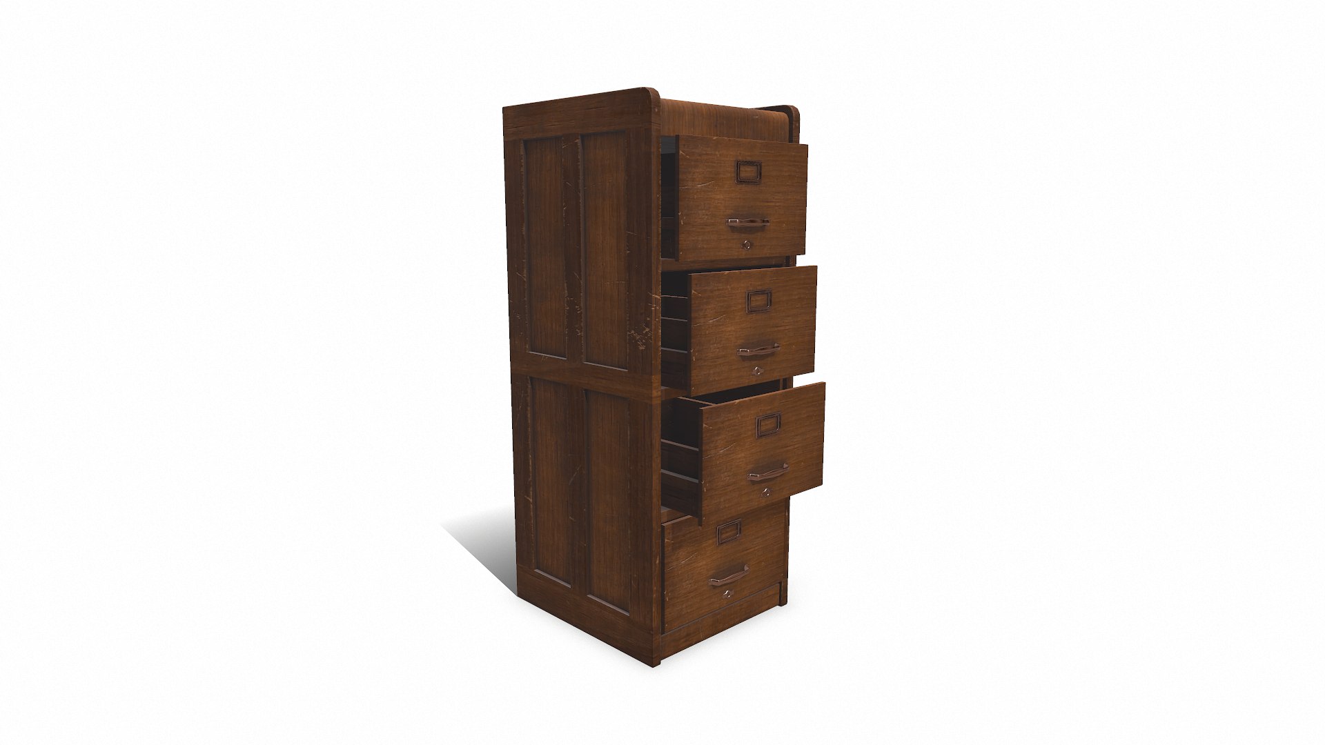 Old Wooden Filing Cabinet Low-poly PBR 3D Model - TurboSquid 2147145