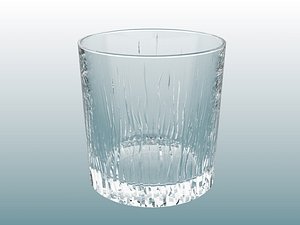 3D Whisky old-fashioned highball glass