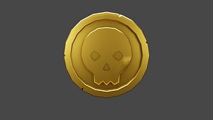 3D Double Sided Skull Doubloon model