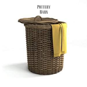3d pottery barn perry wicker basket model