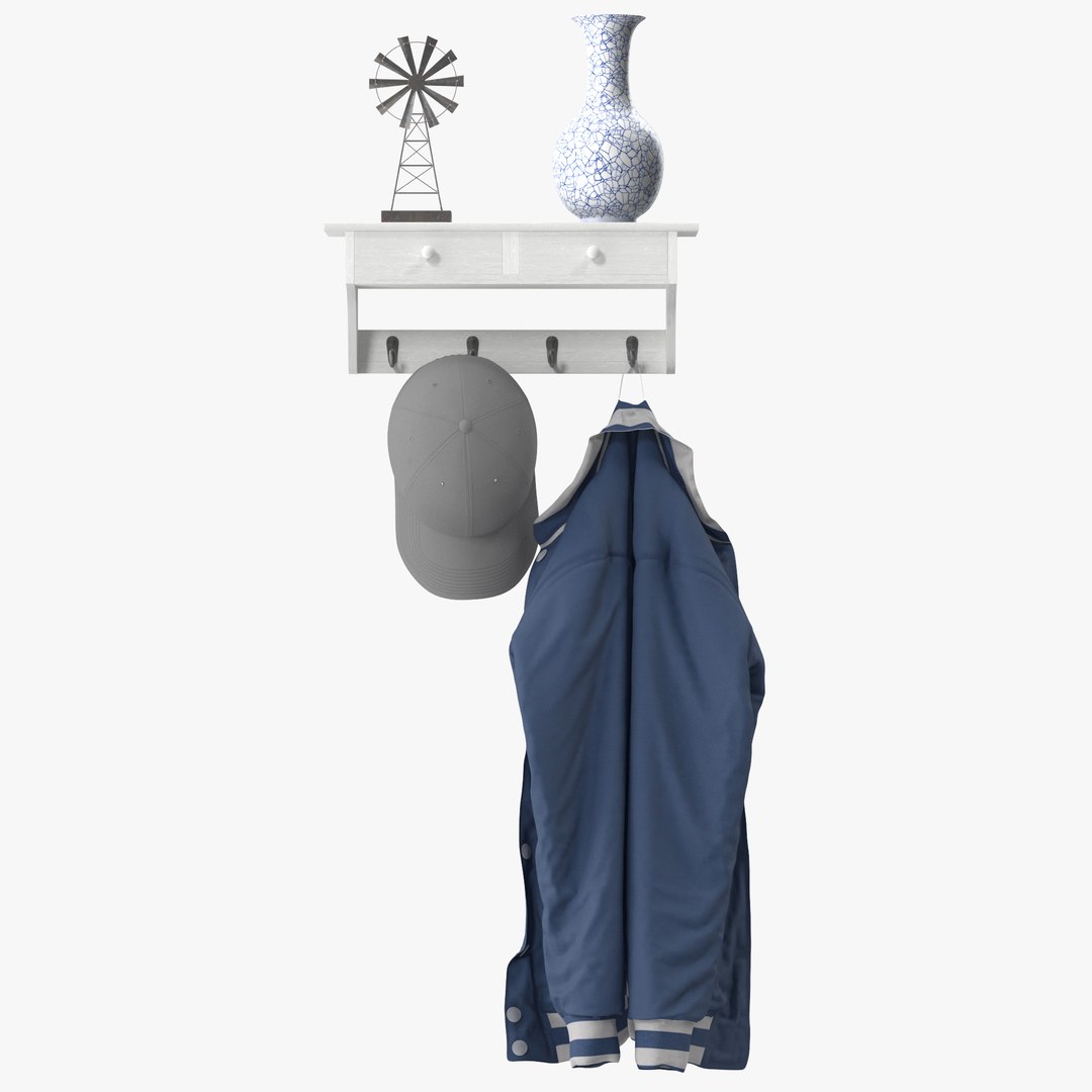 3D Coat Rack Wall Mount Model - TurboSquid 2094155