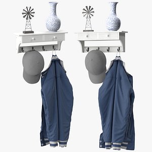 3D Coat Rack Wall Mount model