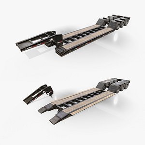 Lowboy Trailer - Low Poly
