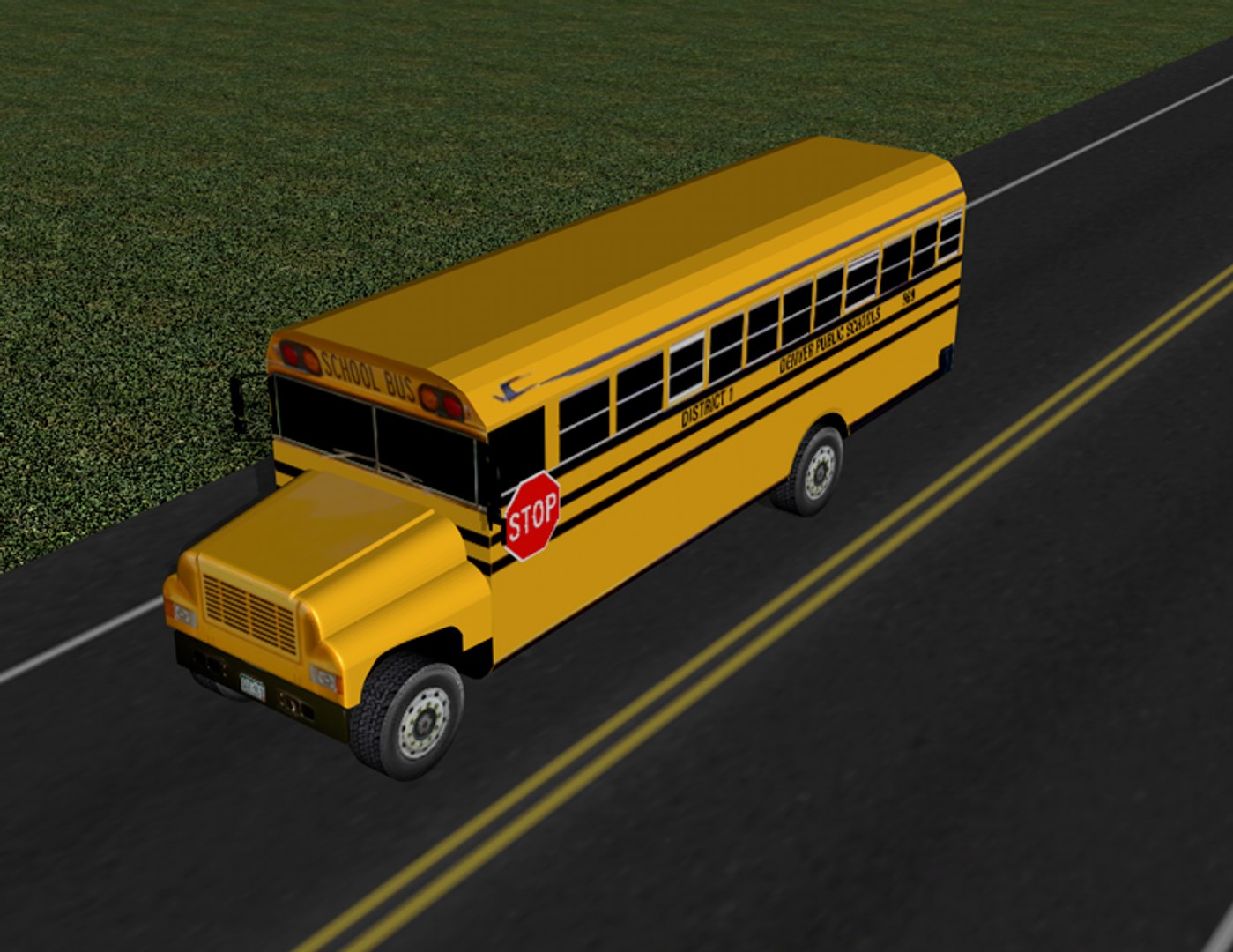 School Bus 3d C4d