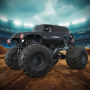3D Heavy Duty Mud Racing Monster Truck Rigged