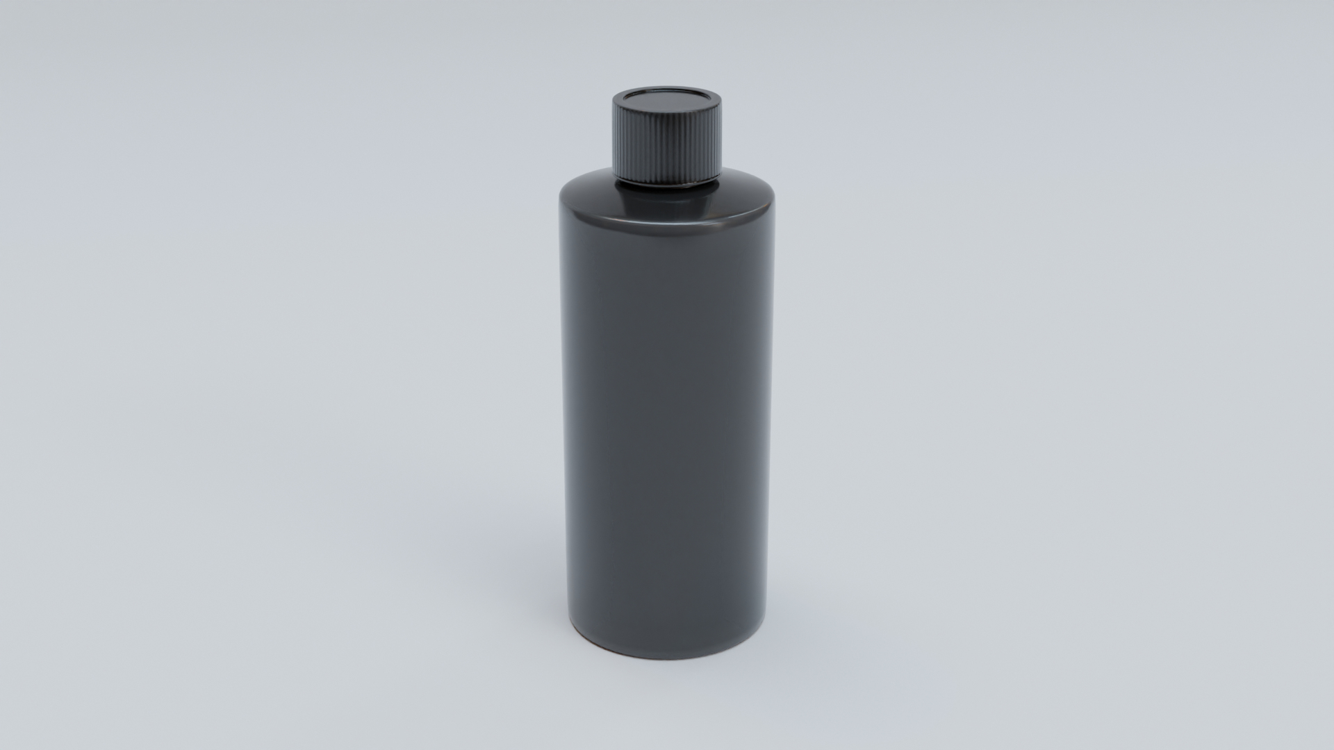 Black Plastic Cylinder Bottle With Ribbed Screw Cap 3D - TurboSquid 2122722