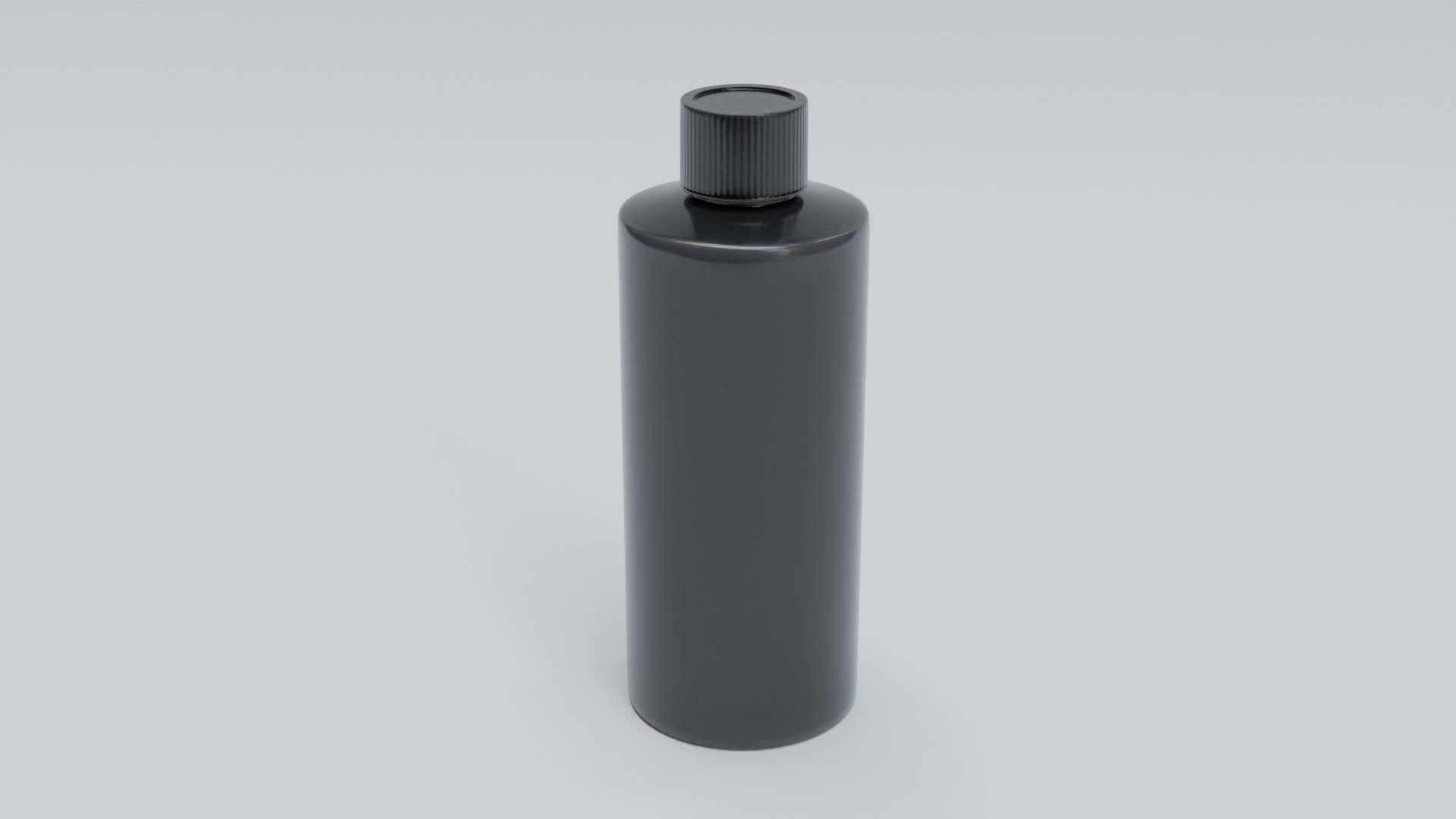 Black Plastic Cylinder Bottle With Ribbed Screw Cap 3D - TurboSquid 2122722