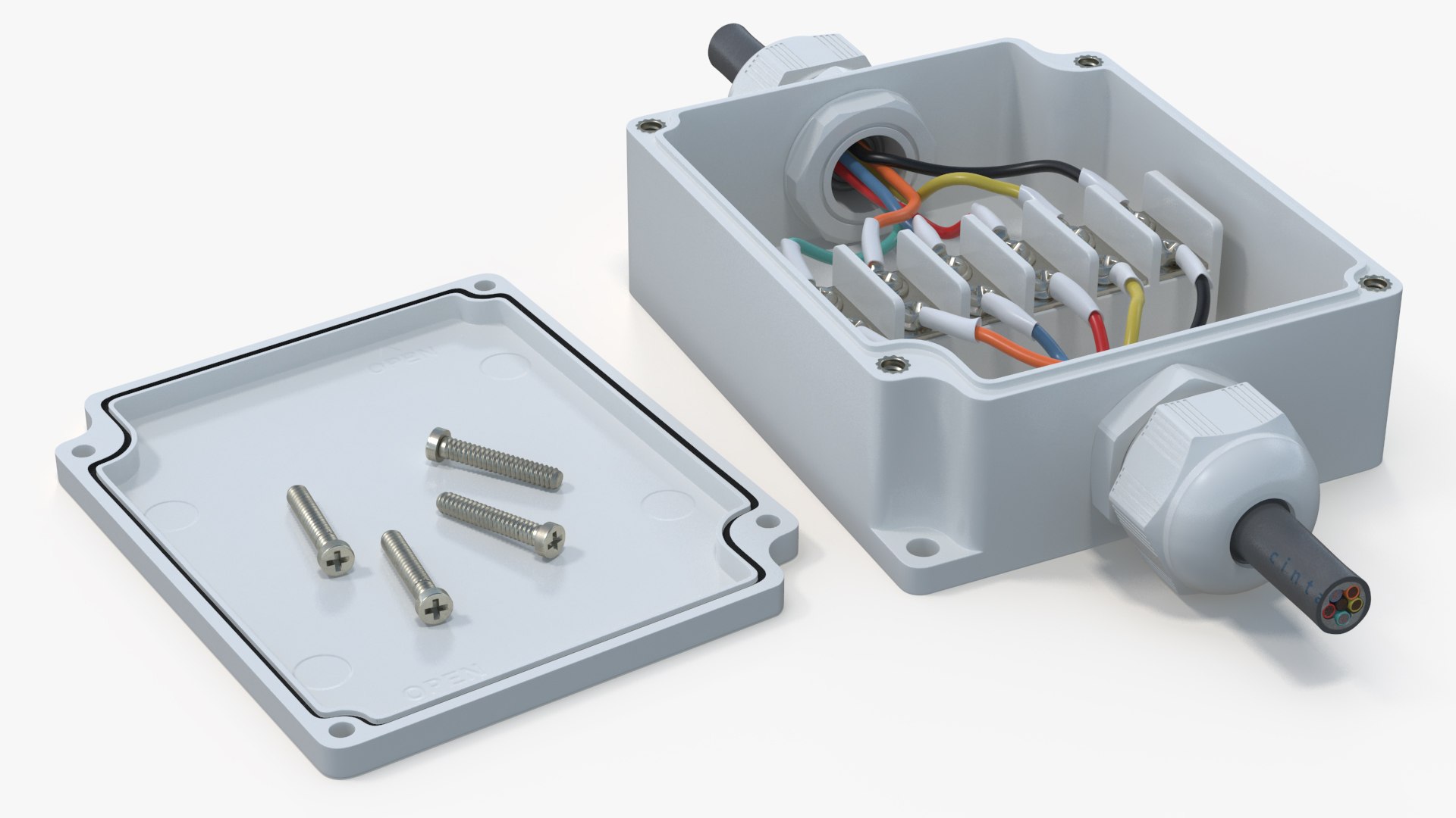 Caja conexiones eléctricas - Electrical junction box, 3D CAD Model Library