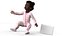 African Baby Girl Wearing Full Bodysuit Sitting Fur