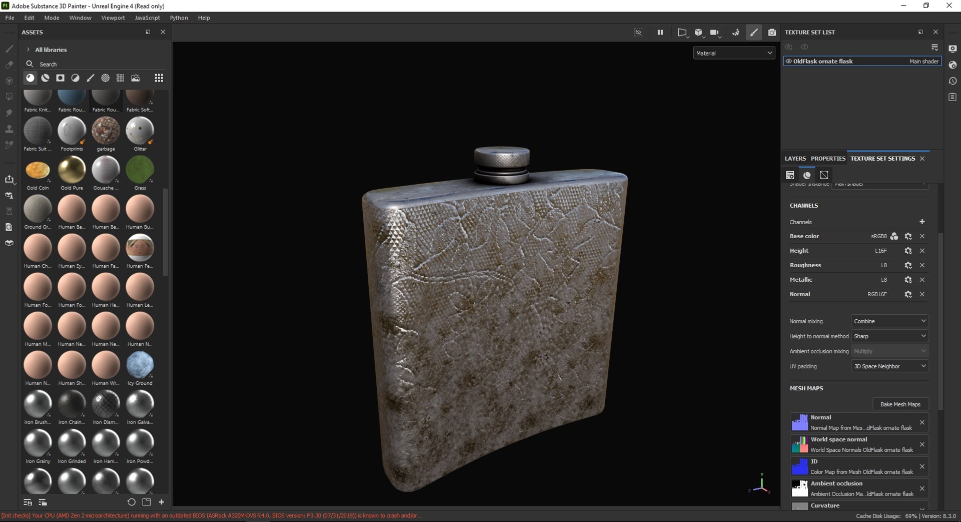 3D OldFlask ornate flask model - TurboSquid 2126495