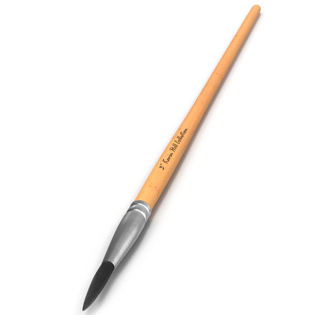 Paint Brush Round 2 3D Model 3D model preview