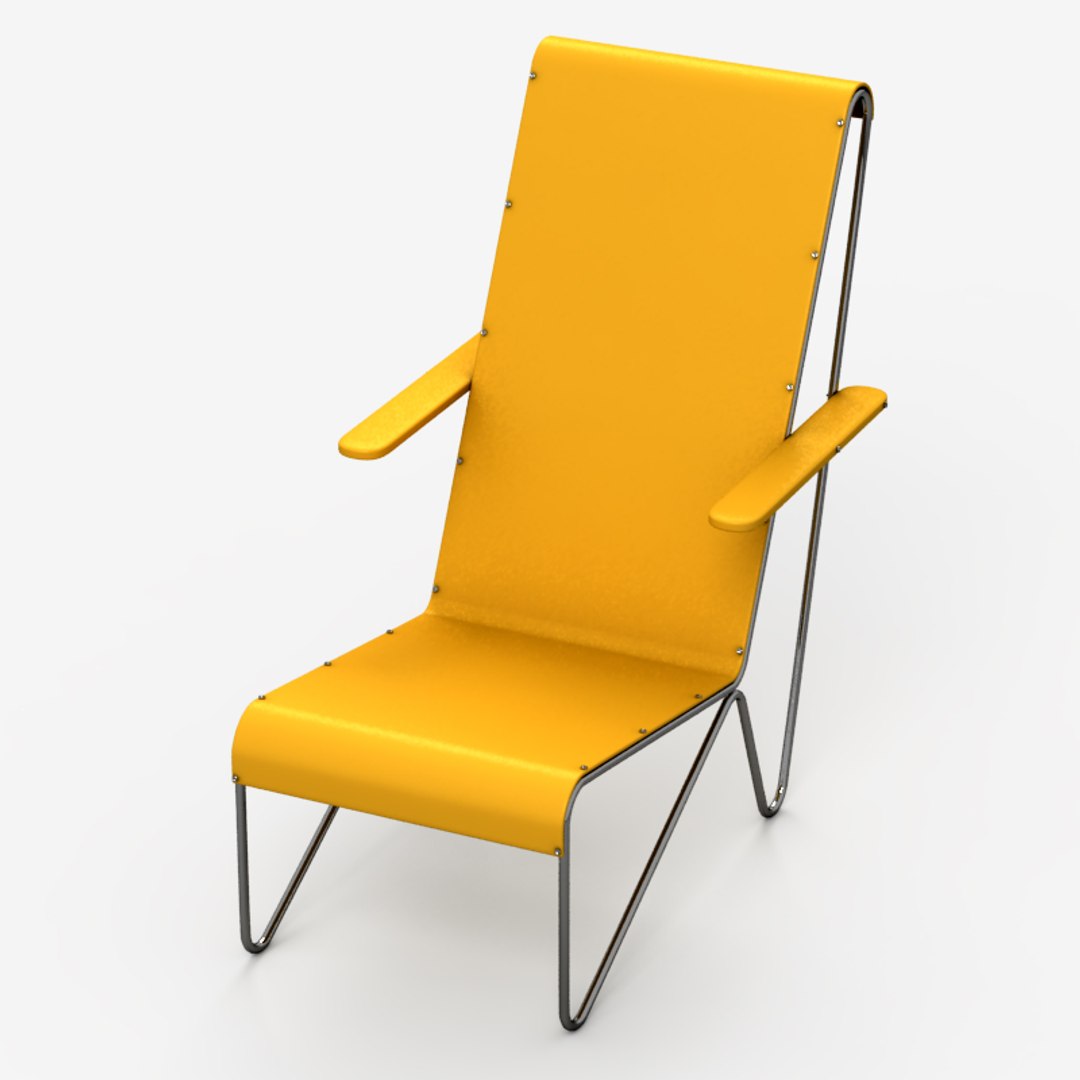 3d model beugelstoel chair rietveld