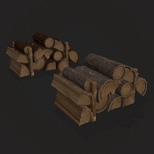 3D Pile Of Wood model