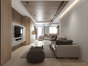 Living Room - Kitchen Interior 19 model