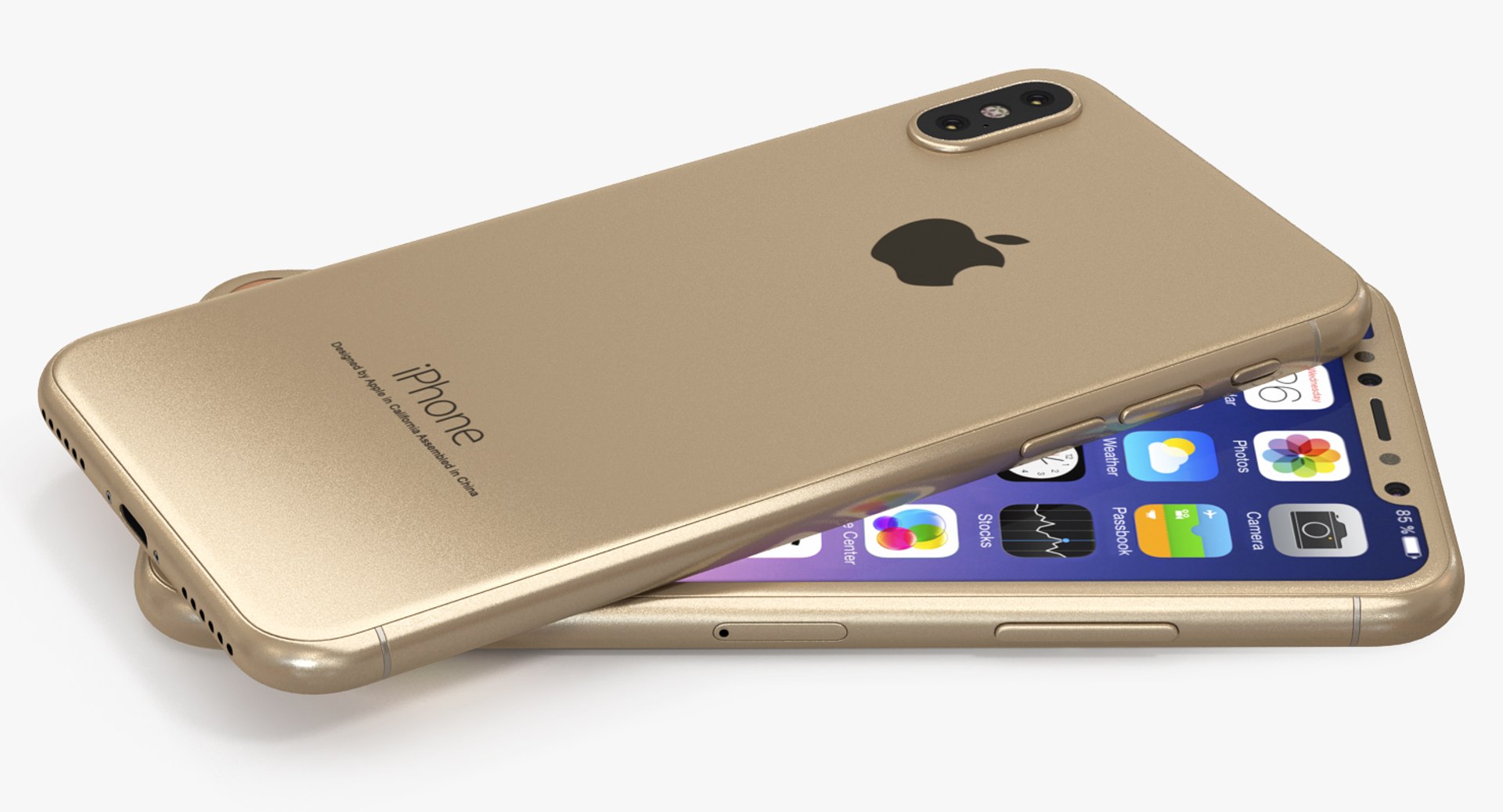 Iphone X Gold 3D Model 3D model preview