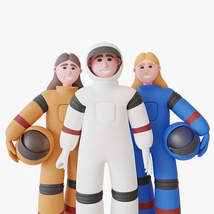 3D Astronauts - Rigged 3D Characters 12 Animations model