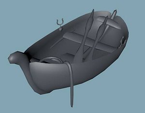 boat fishing medieval obj