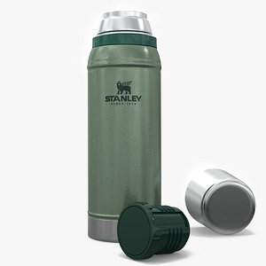 Stanley Stainless Steel Vacuum Bottle Green Open
