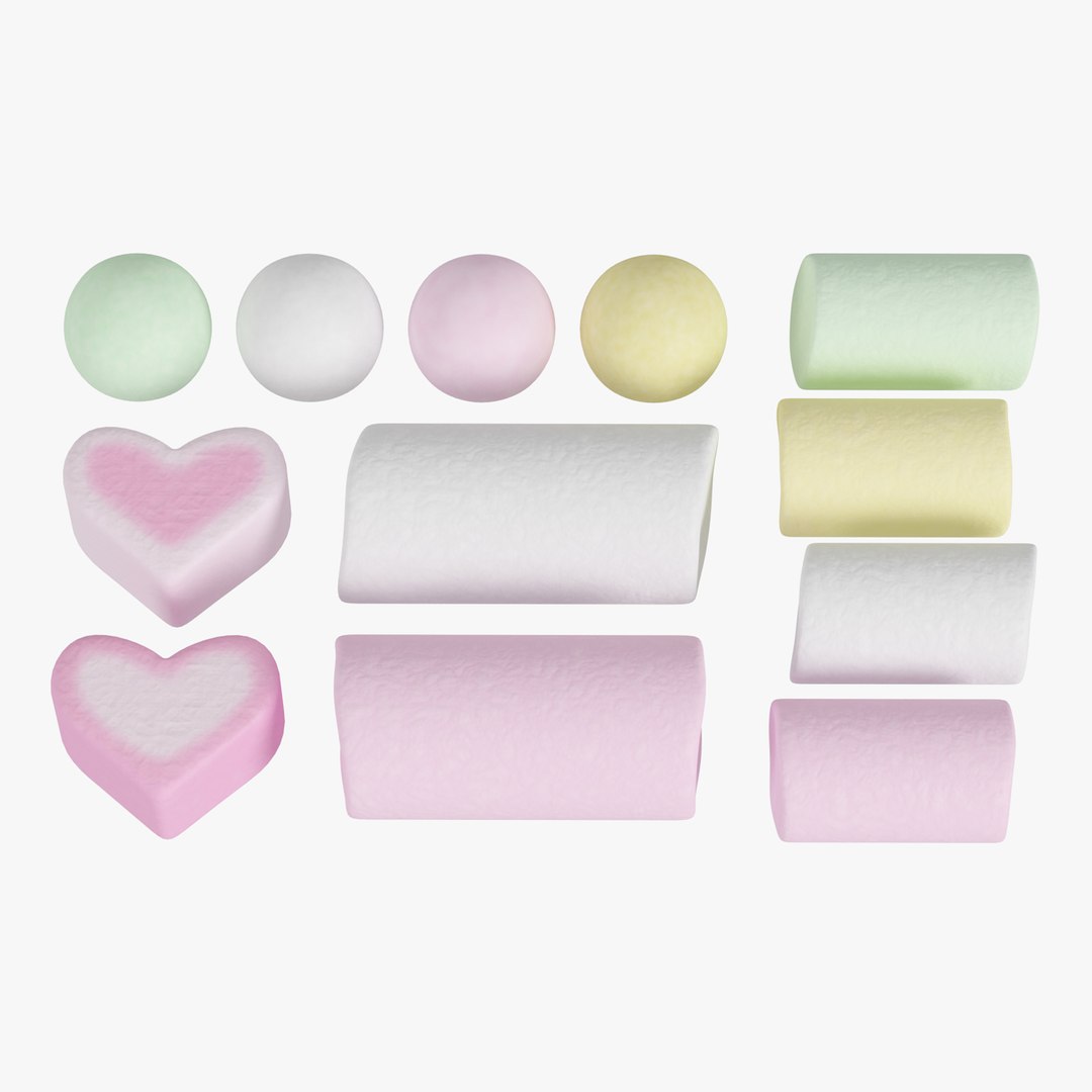 3D model marshmallows dragees - TurboSquid 1596000