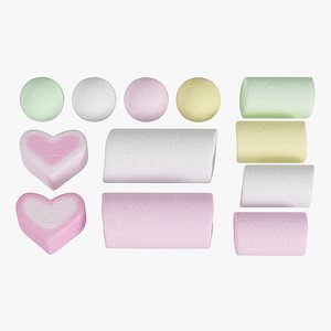 3D model marshmallows dragees
