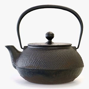 3D Tetsubin - Traditional Japanese Cast Iron Kettle - 4-Model Pack - 3D Model model