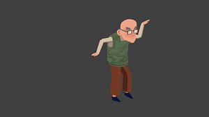 Grandpa 2D looking model 3D model
