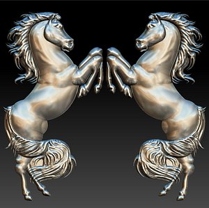 horse rearing stl cnc model