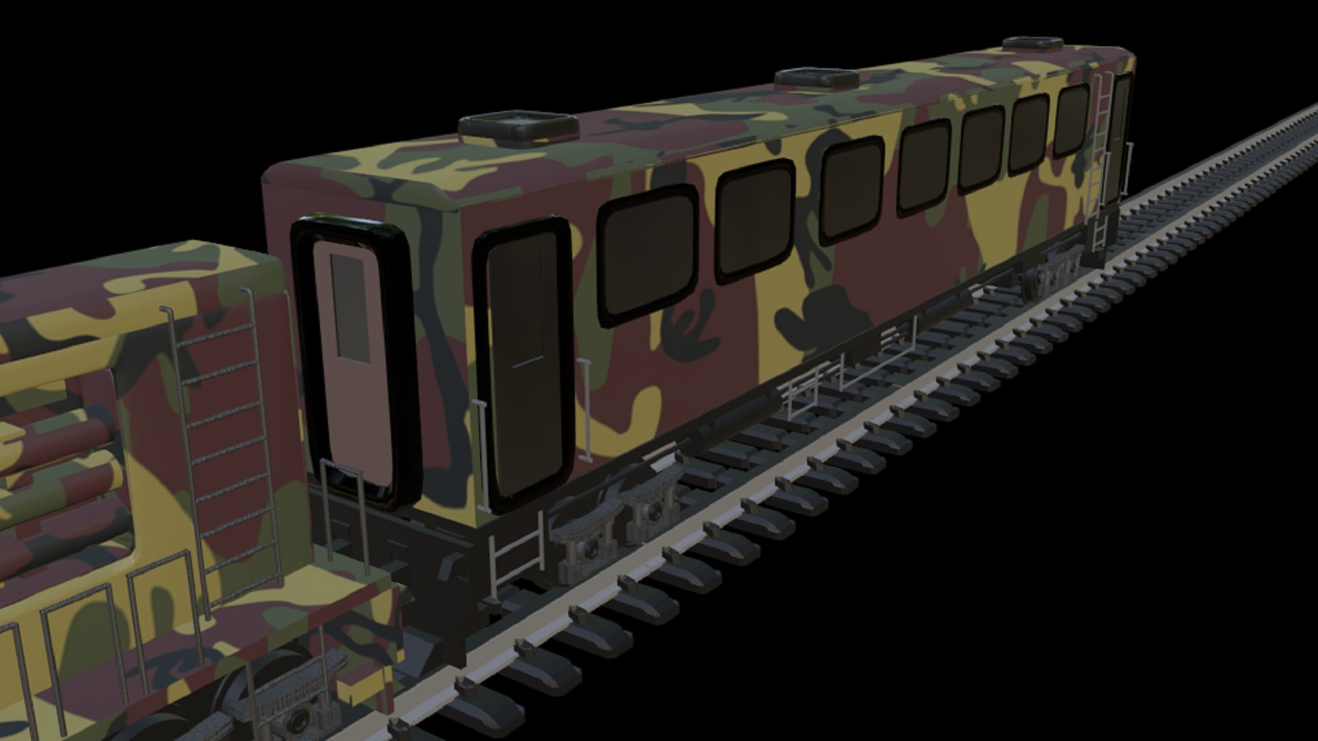 Military Train Lowpoly 3D model - TurboSquid 1855318