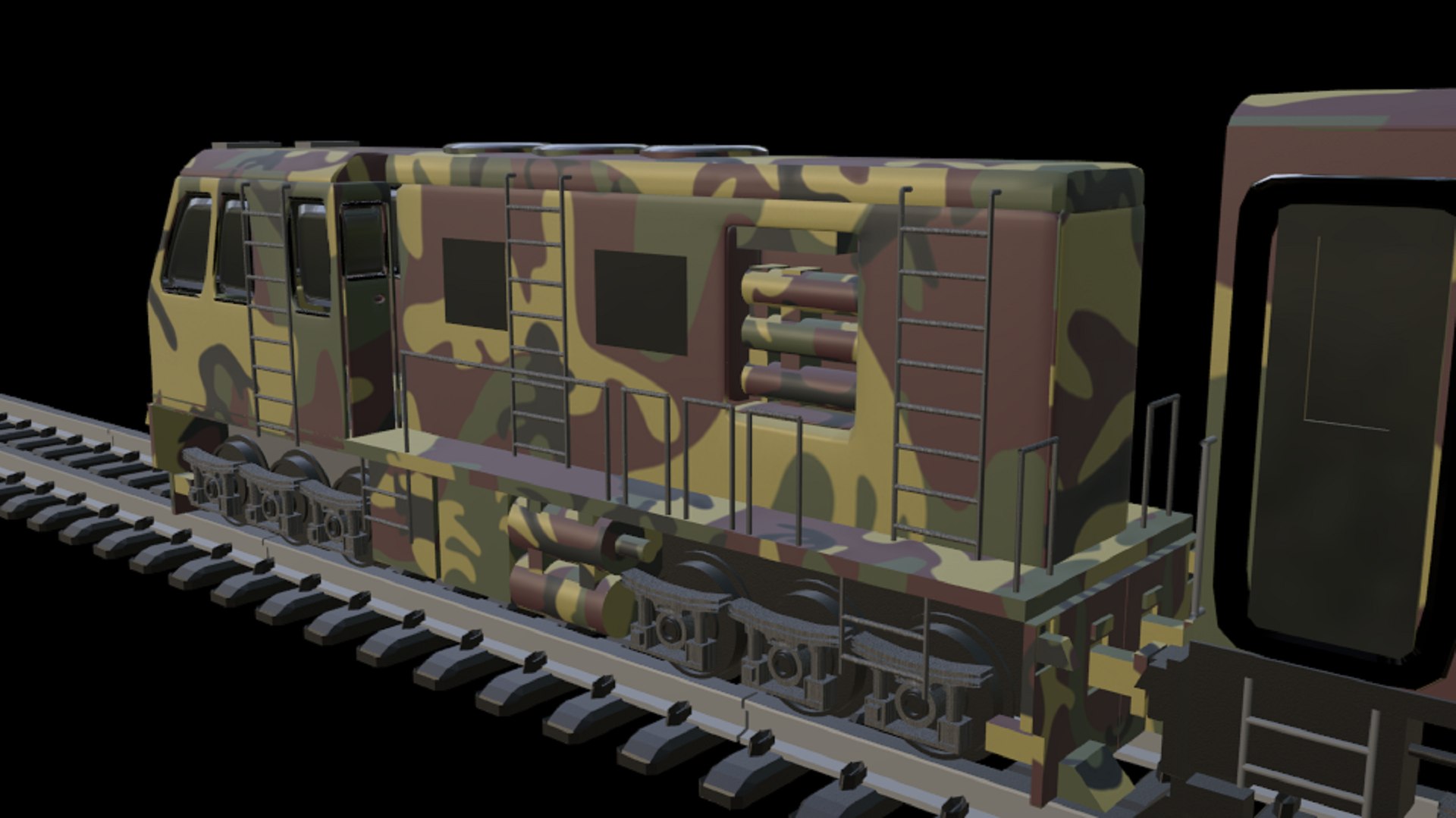 Military Train Lowpoly 3D model - TurboSquid 1855318