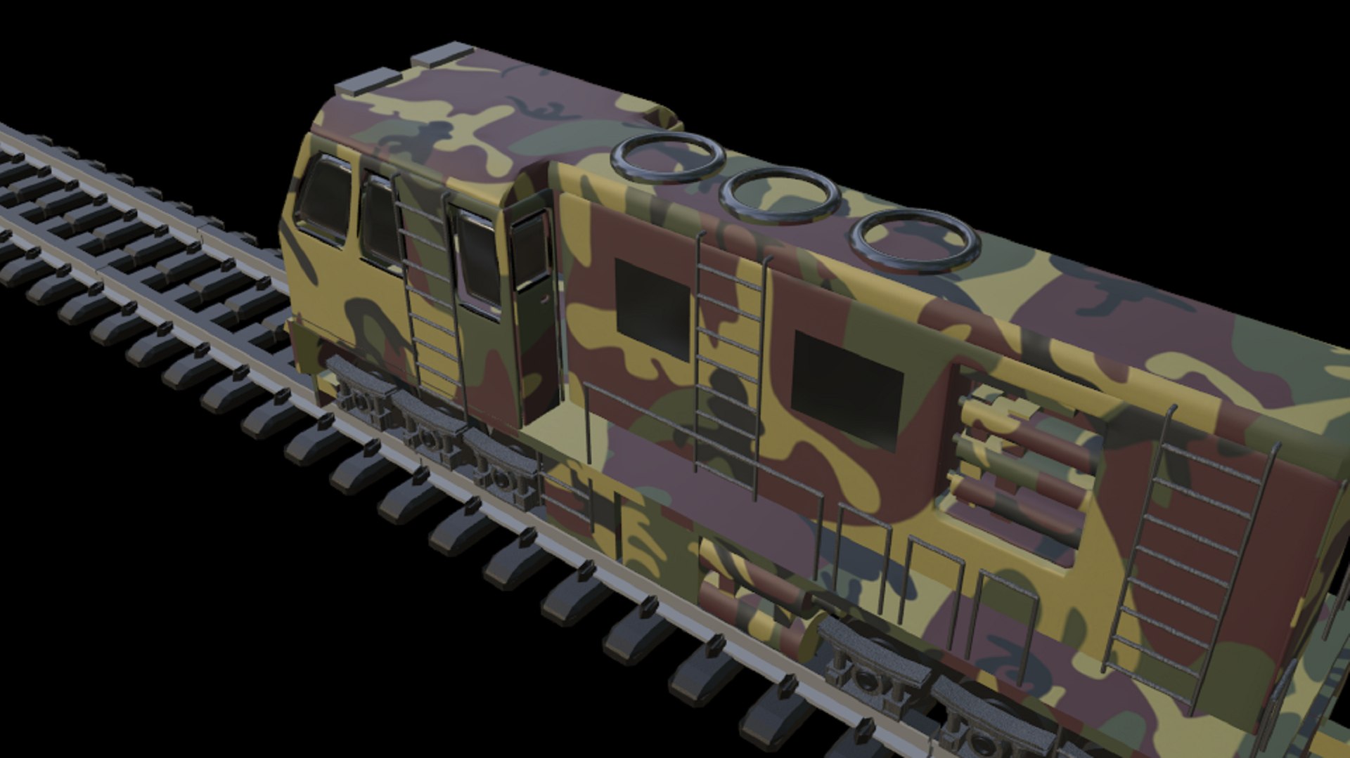 Military Train Lowpoly 3D model - TurboSquid 1855318