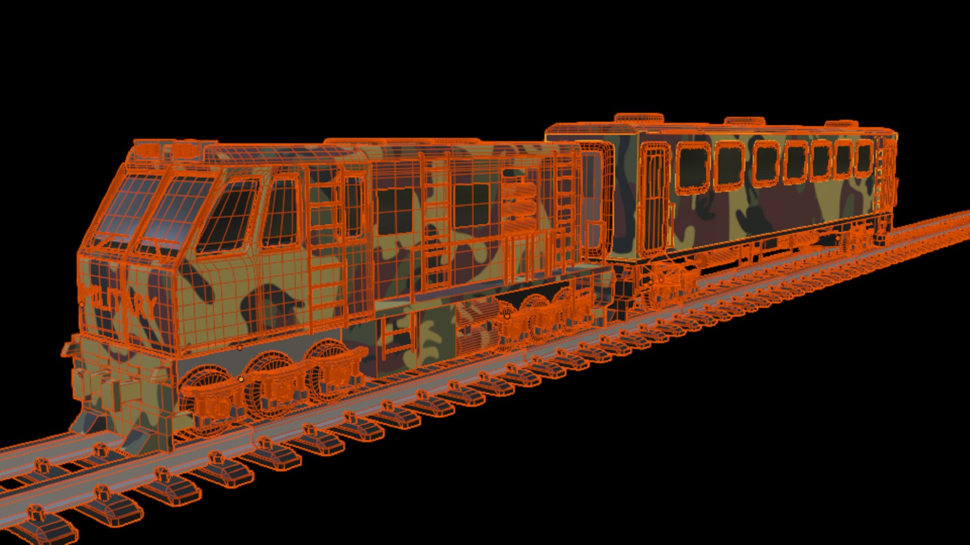 Military Train Lowpoly 3D model - TurboSquid 1855318