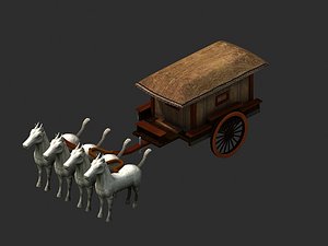 carriage warriors horses 3D model