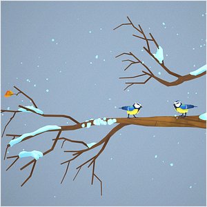 Tomtits On Branch