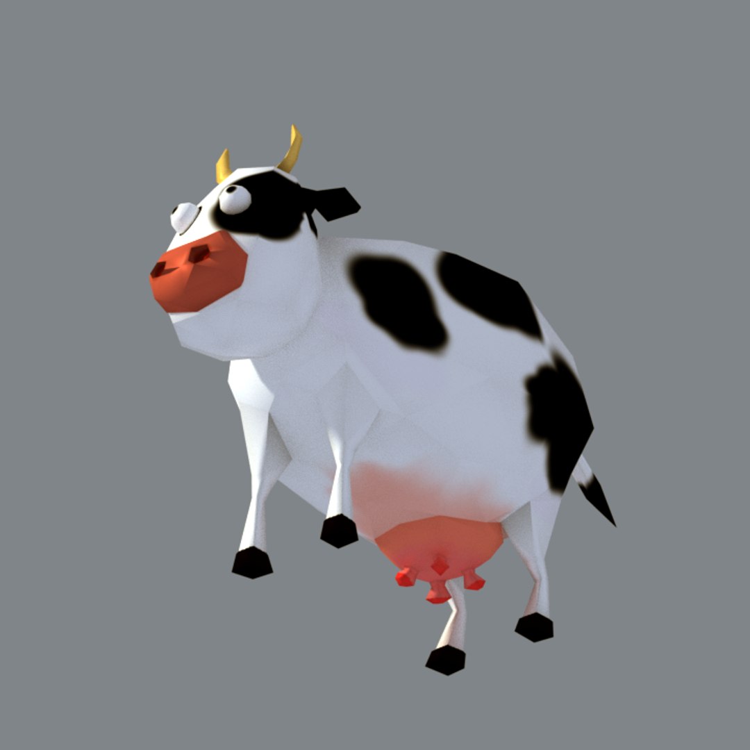 3D Cow Rigged - TurboSquid 1161056