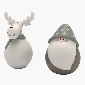 Santa Claus and her deer christmas ceramic decoration