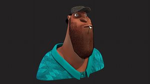 3D model cartoon head man