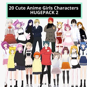 20 Cute Anime Girls Characters DiamondPACK