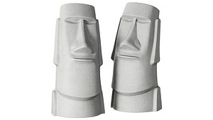 Moai garden sculpture model