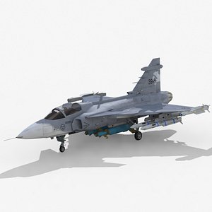 3D Saab jas39 gripen E fighter jet
