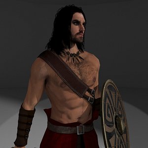 3D model barbarian rigging 4