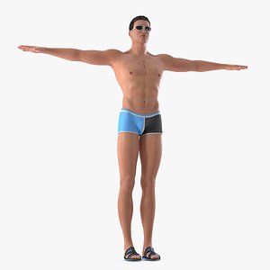 man swimwear rigged 3D model
