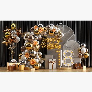 3D model Birthday Balloon Arch Kit Model