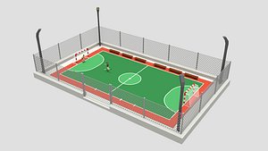 cartoon street football court 3D model