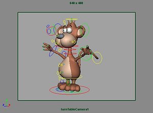 rigged cartoon monkey character 3D model