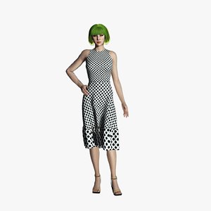Real-time 3D Girl Character - Short Hair Girl 3D