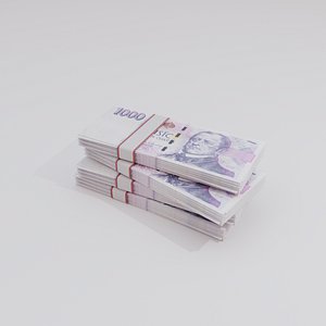 3D 1000 Czechia Czech Koruna Currency model