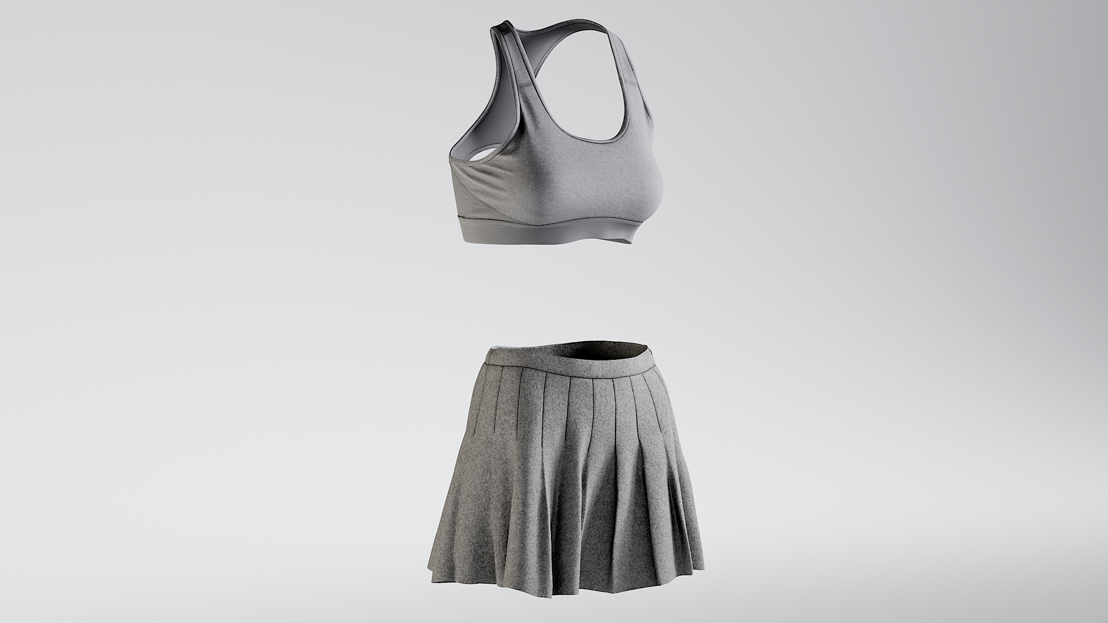 3D realistic skirt sports bra TurboSquid 1545215