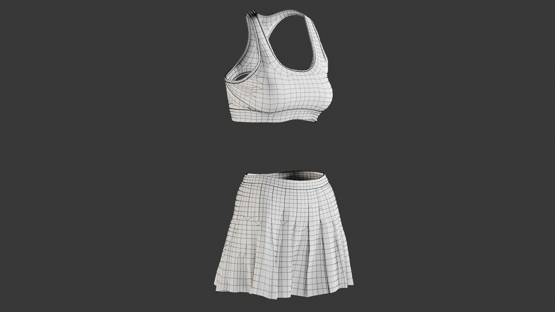3D realistic skirt sports bra TurboSquid 1545215