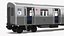 Подвижной состав метрополитена MTA R160, состоящий из двух вагонов, серебристого цвета.