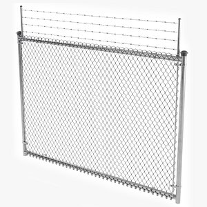 Barbed Wire Fence 3D